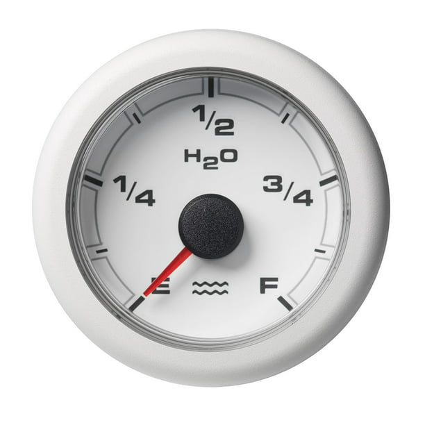 Electronic Fuel Gauge With Warning Plastic Housing Spin Lock Mounting 52mm White